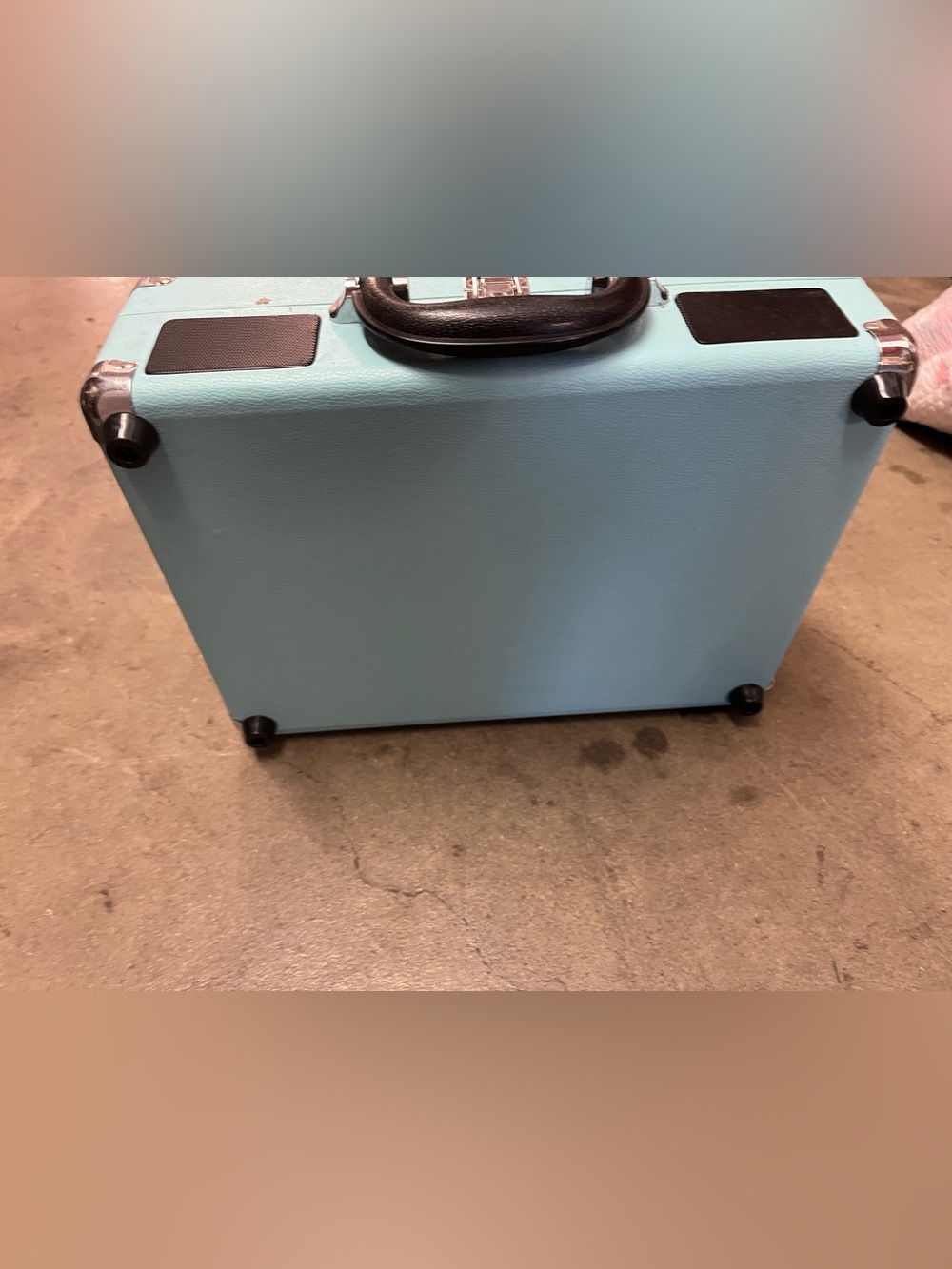 Light Blue Men's Briefcase-Style vinyl record player